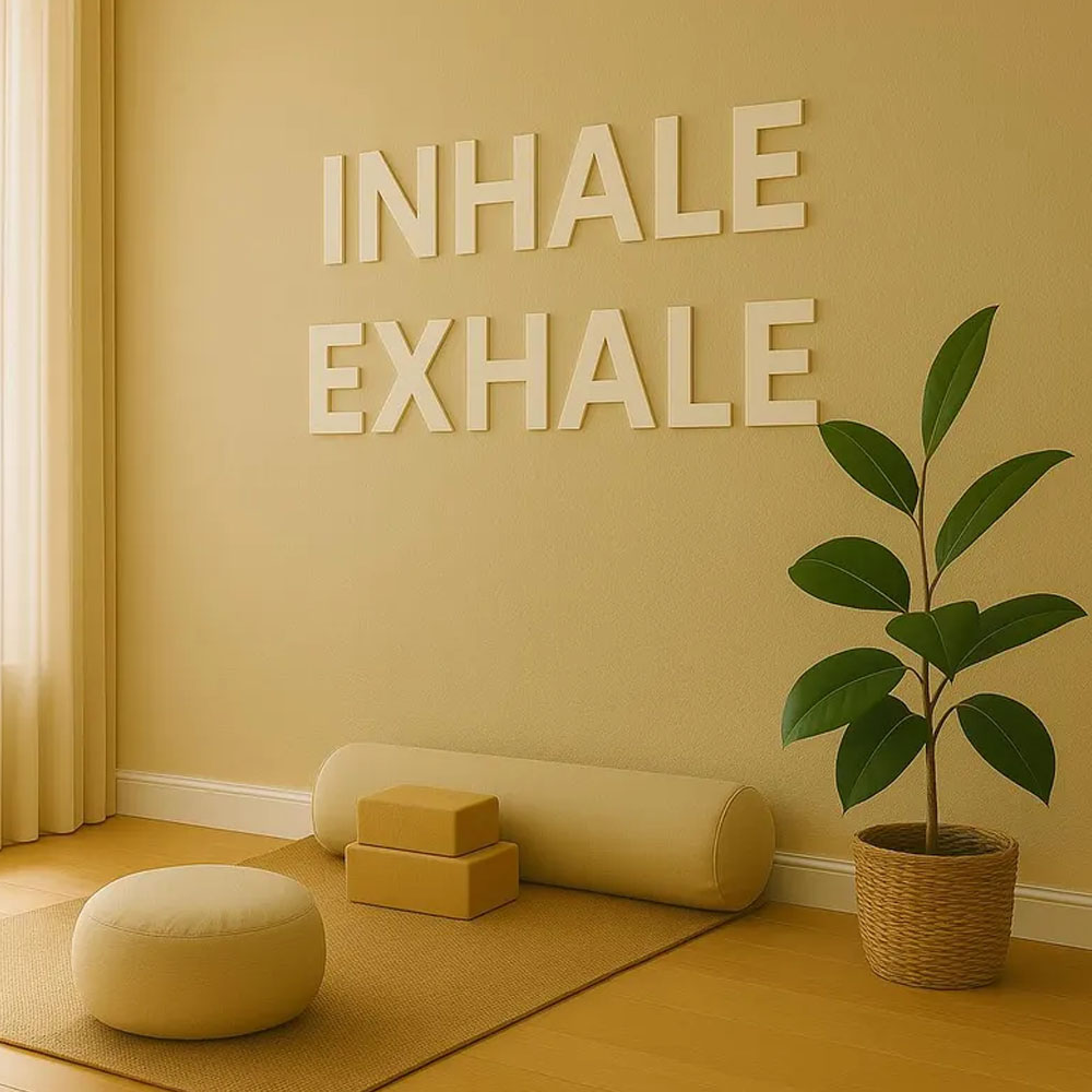 Home Gym Yoga Room - INHALE EXHALE Papan Tulis Dinding Studio
