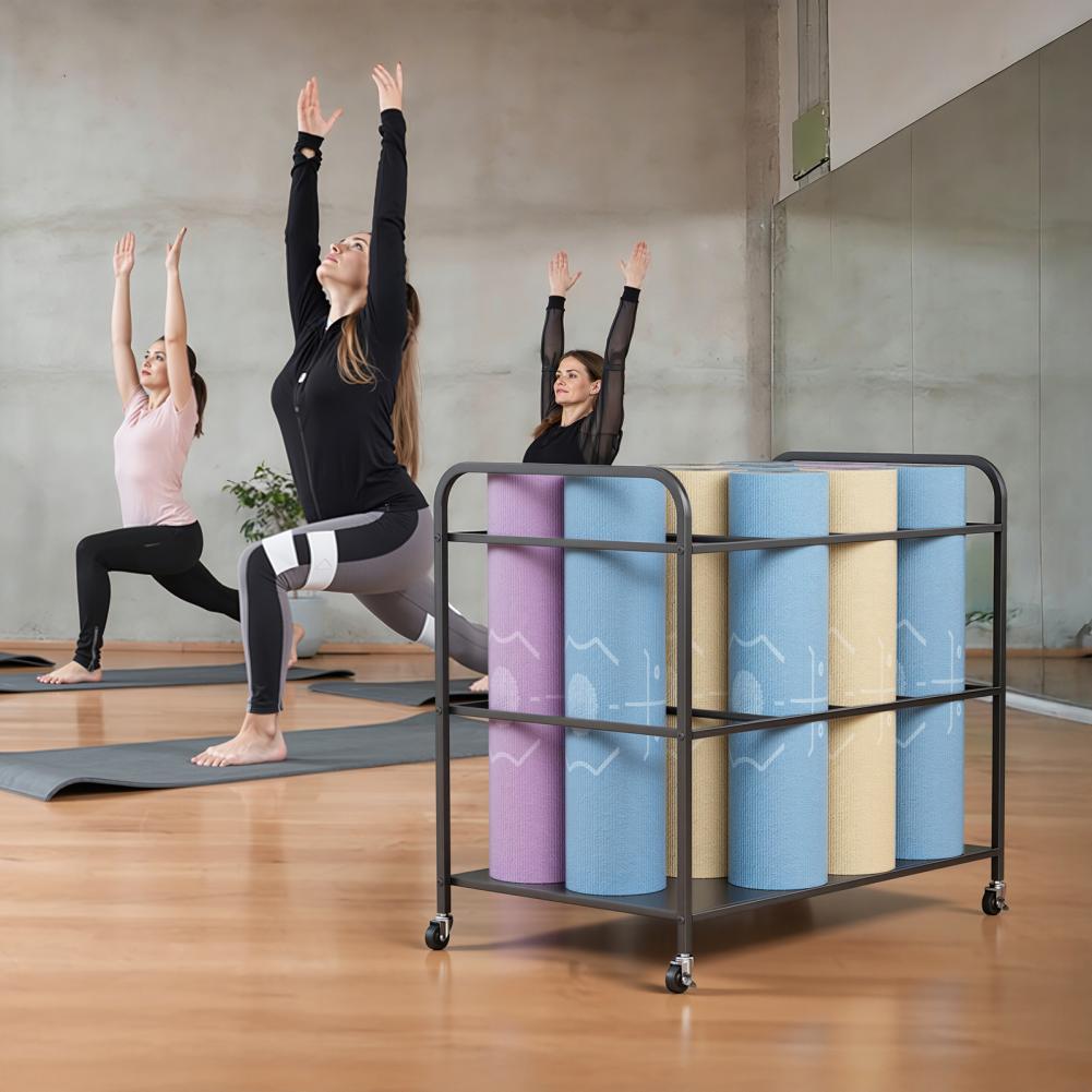 Home Gym Yoga Room - Rak Penyimpanan Matras Yoga dengan Roda,