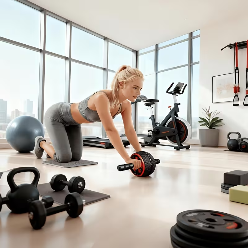 Roda Ab Roller dan Matras Lutu - Home Gym Dumbbell Workout ulasan dan harga
