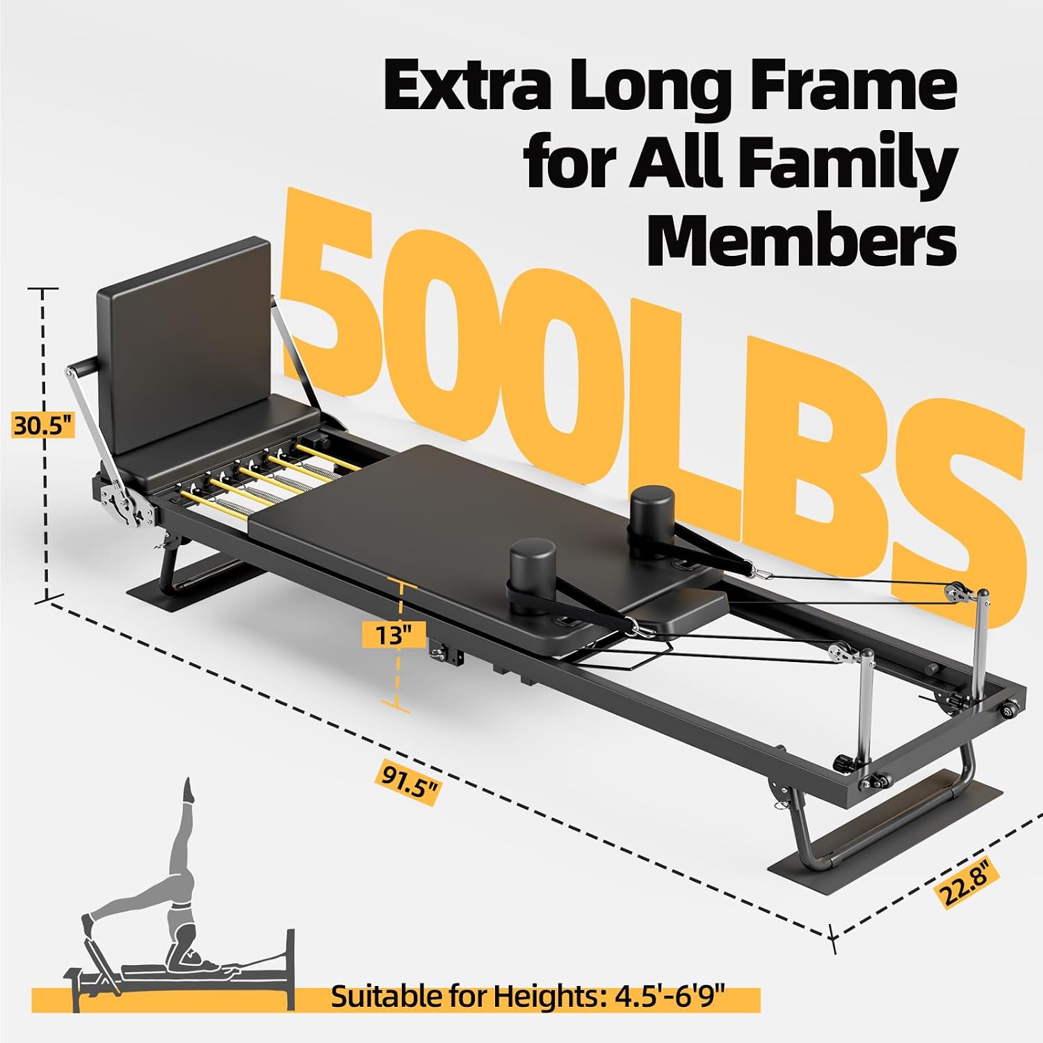 Mesin Pilates Reformer Lipat,  - Home Gym Resistance Machine ulasan dan harga