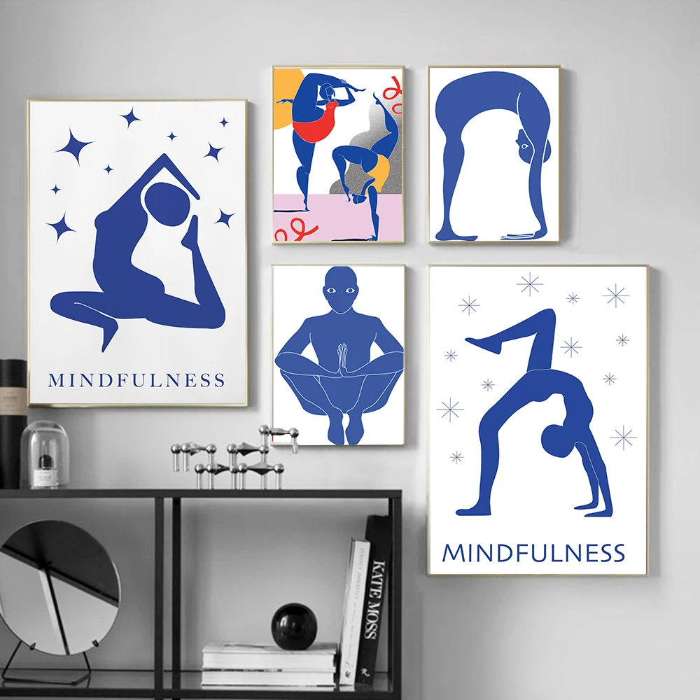 Poster Abstrak Pose Yoga Gym L - Home Gym Yoga Room ulasan dan harga